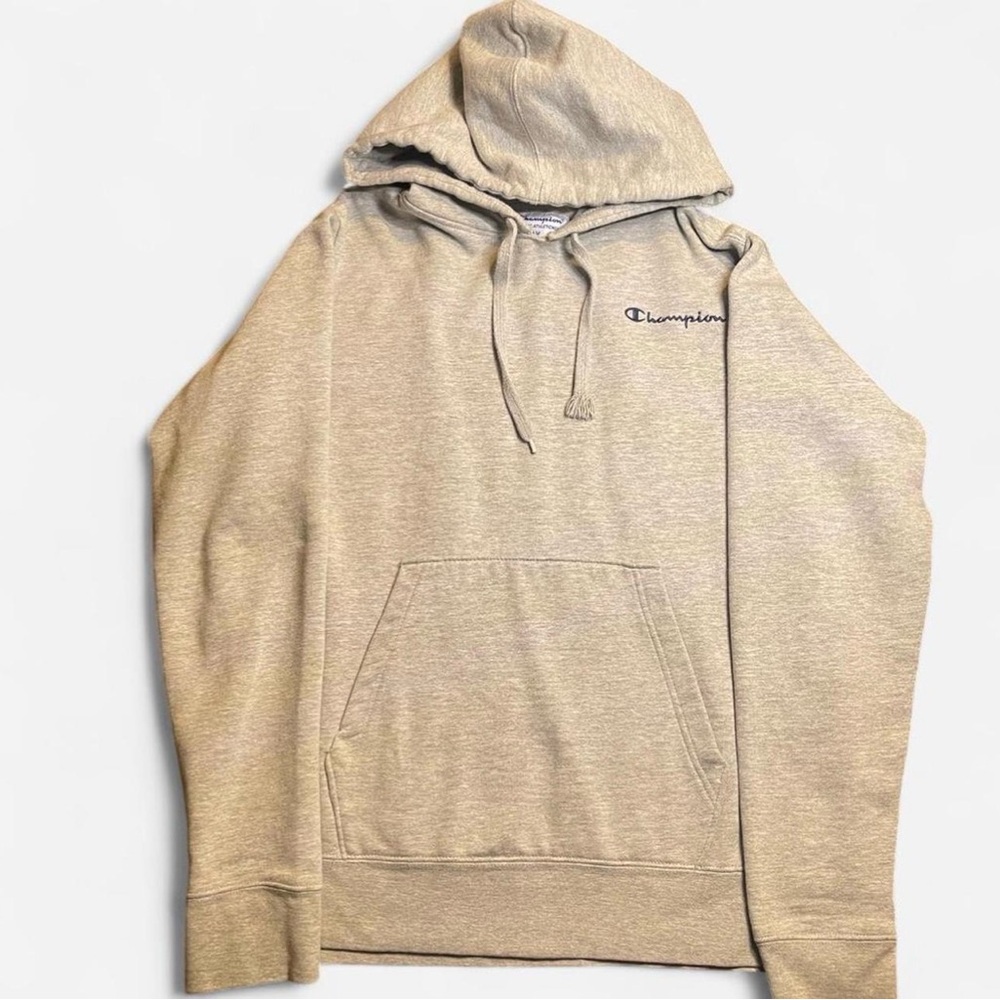Champion Men’s Light Grey Basic Hoodie Size Medium!